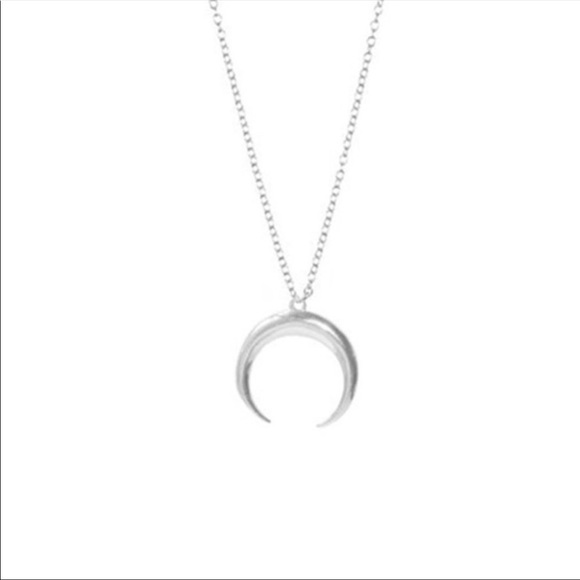 Silver Tone Boho Crescent Moon Necklace - Picture 3 of 5